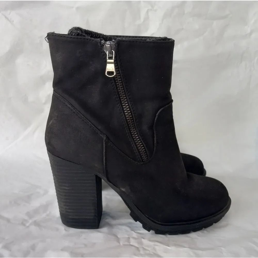 Just Fab Sweater Cuffed Carlina Ankle Boot Heel Size 7